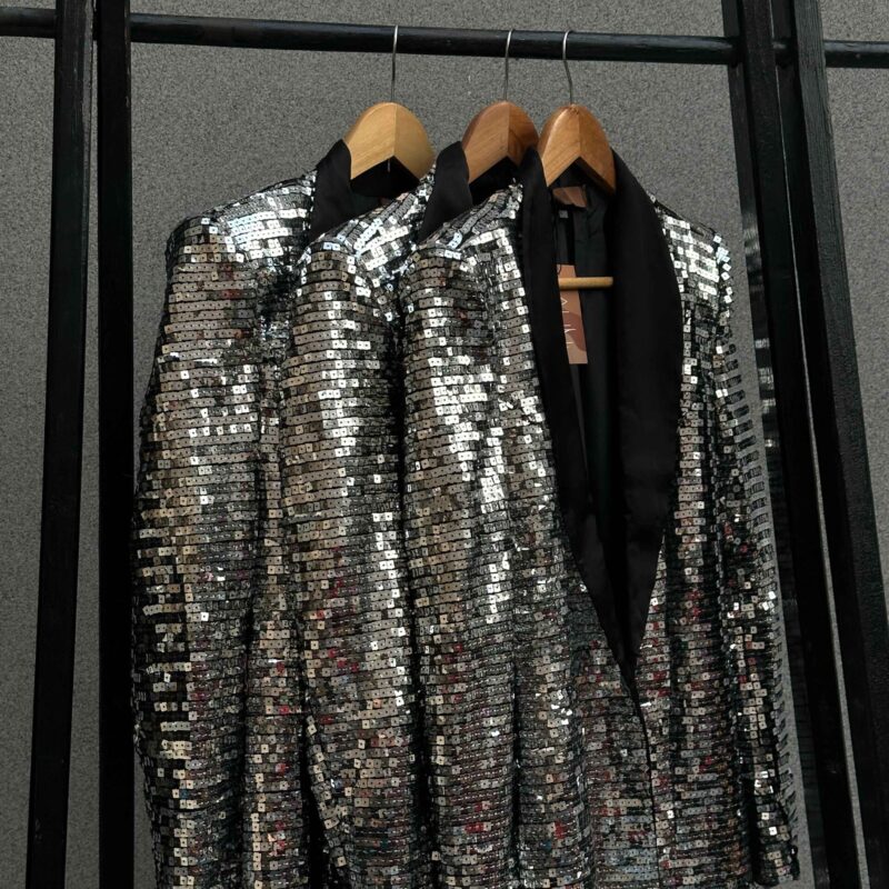 Exquisite Fully Sequined Blazer Coat