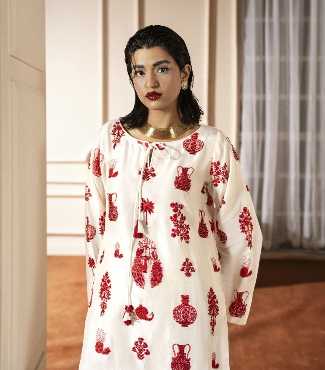 Ivory Crimson – Kurta Set - Image 4